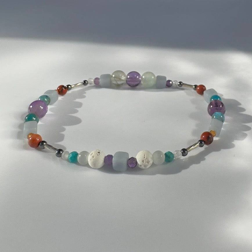 ENDURE BRACELET | STERLING SILVER & STONE BEAD BRACELET FOR DETERMINED MOMENTS