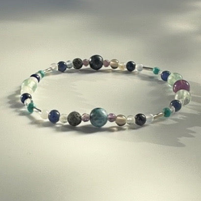 CALM BRACELET | STERLING SILVER & STONE BEAD BRACELET FOR CALM