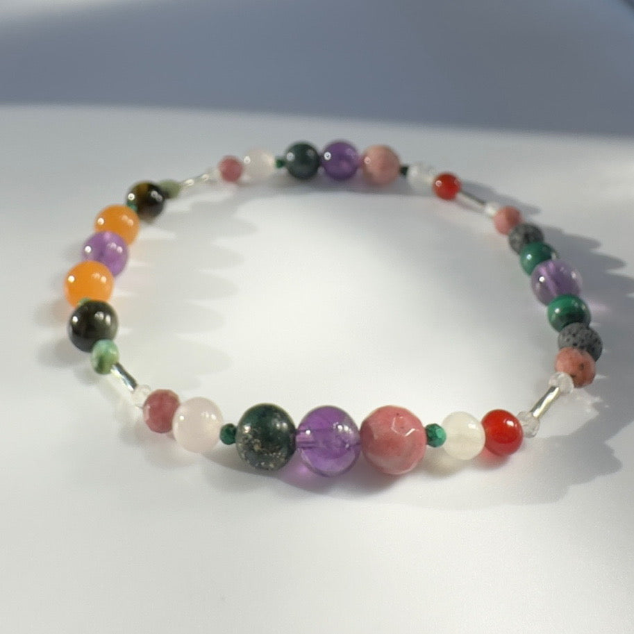 STILL BRACELET | STERLING SILVER & STONE BEAD BRACELET FOR ACCEPTANCE