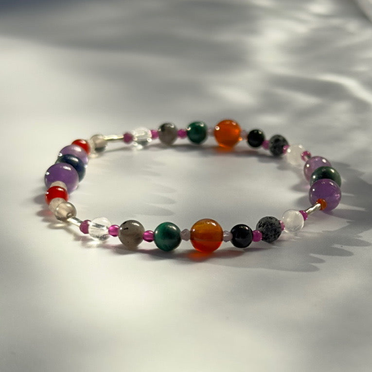 CARRY BRACELET | STERLING SILVER & STONE BEAD BRACELET FOR ACCEPTANCE