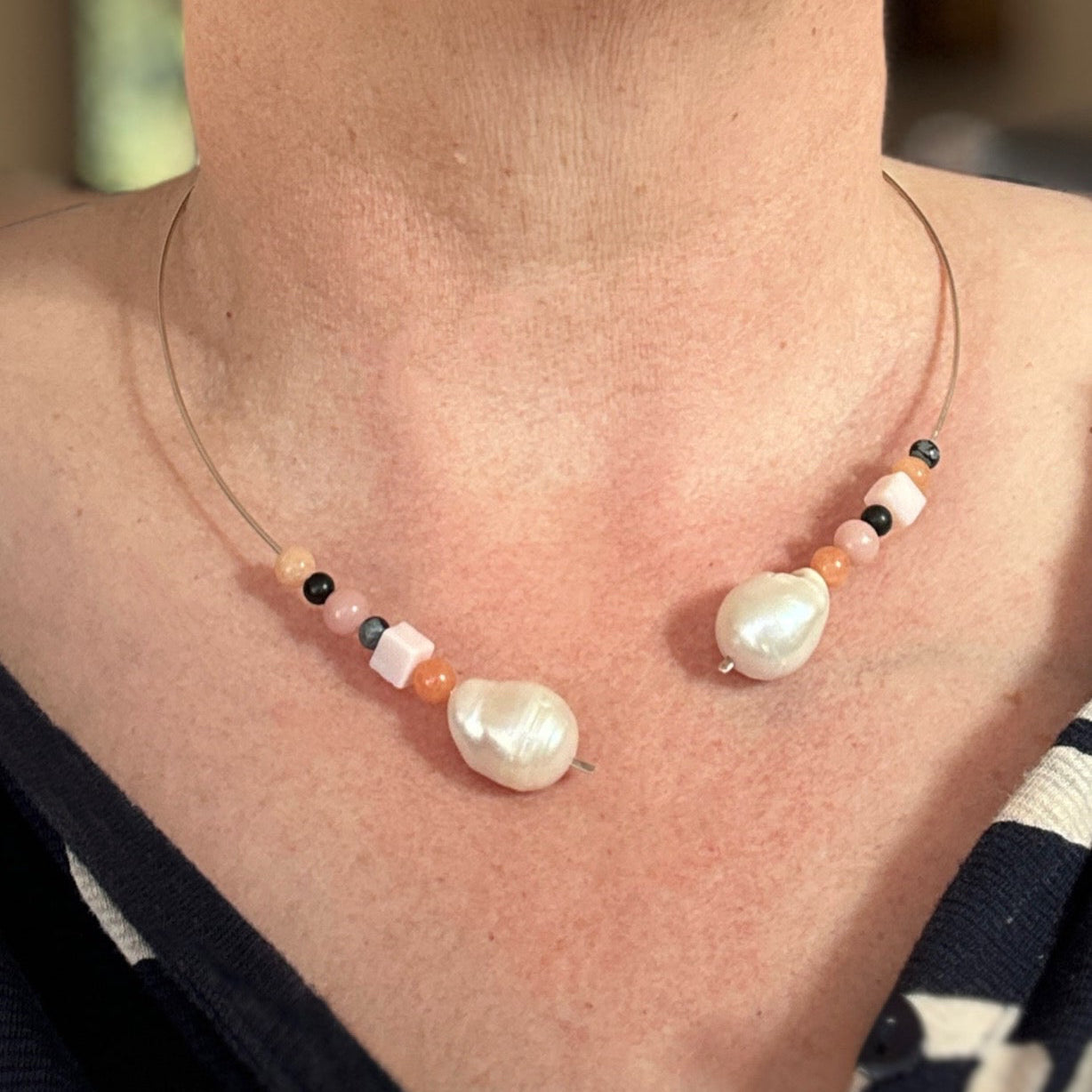 Sterling Silver and Cancer birthstone Healing Crystal necklace for Stress Relief