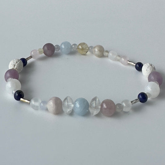 EASE BRACELET | STERLING SILVER & STONE BEAD BRACELET FOR CALM