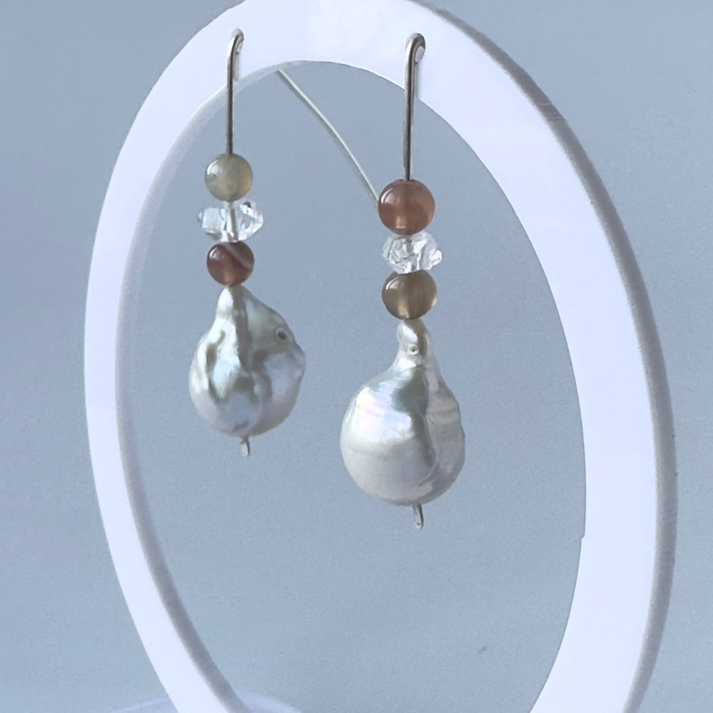 HALO EARRINGS | STERLING SILVER & STONE EARRINGS FOR AWARENESS