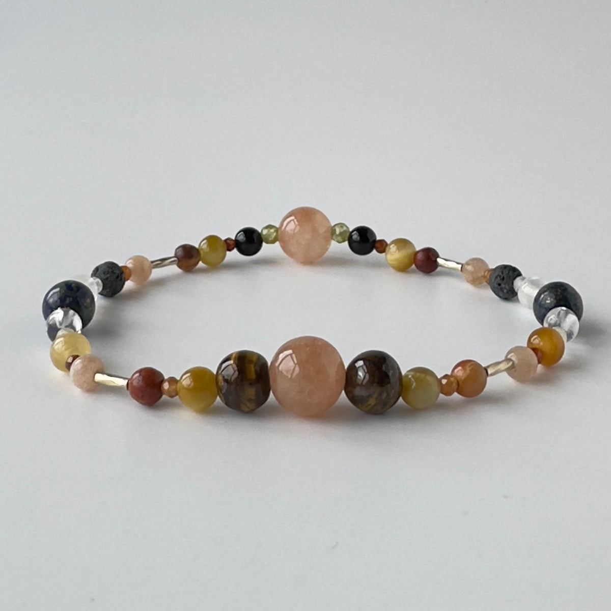 PRESENCE BRACELET | STERLING SILVER & STONE BEAD BRACELET FOR ASSURED MOMENTS