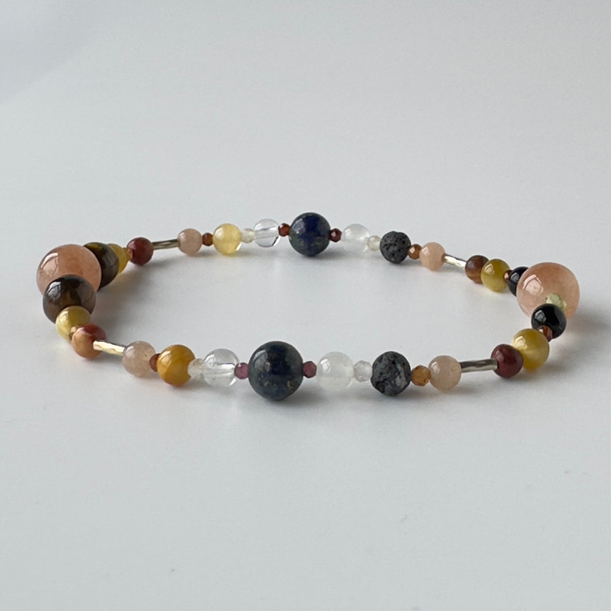 PRESENCE BRACELET | STERLING SILVER & STONE BEAD BRACELET FOR ASSURED MOMENTS
