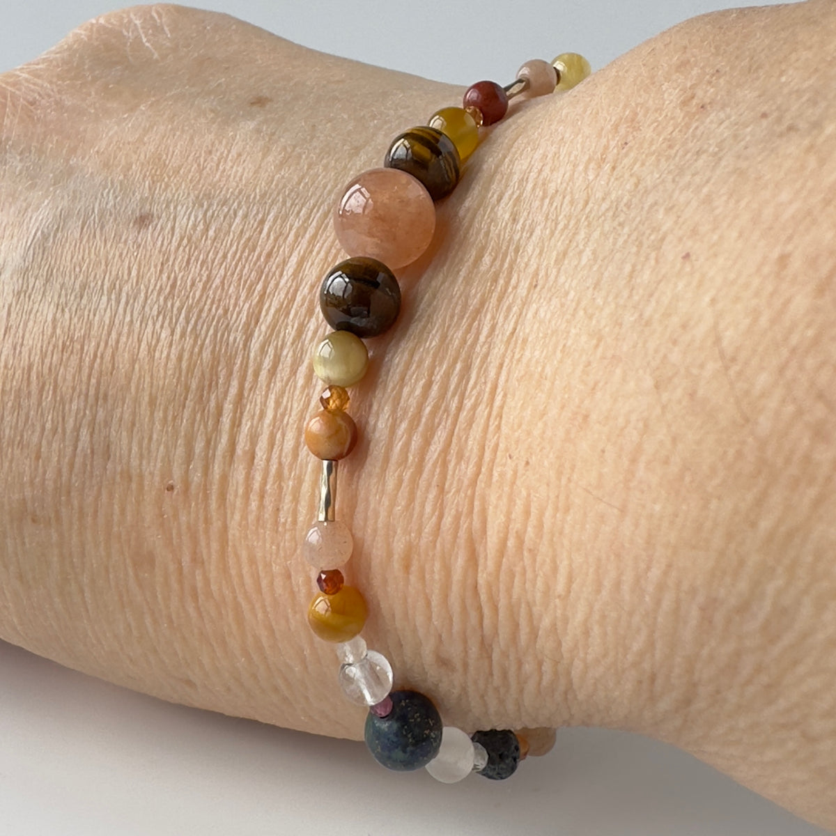 PRESENCE BRACELET | STERLING SILVER & STONE BEAD BRACELET FOR ASSURED MOMENTS