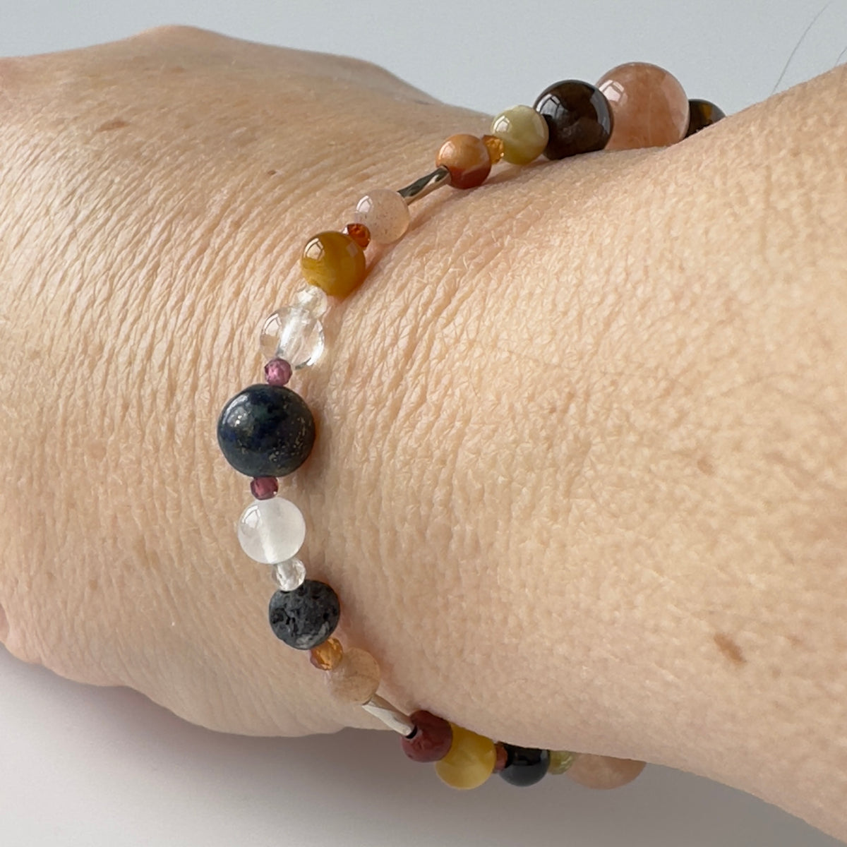 PRESENCE BRACELET | STERLING SILVER & STONE BEAD BRACELET FOR ASSURED MOMENTS