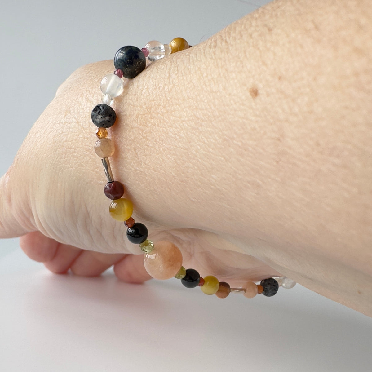 PRESENCE BRACELET | STERLING SILVER & STONE BEAD BRACELET FOR ASSURED MOMENTS