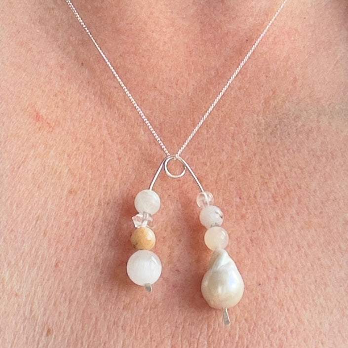 INFINITE PENDANT | STERLING SILVER & STONE PENDANT FOR AWARENESS
