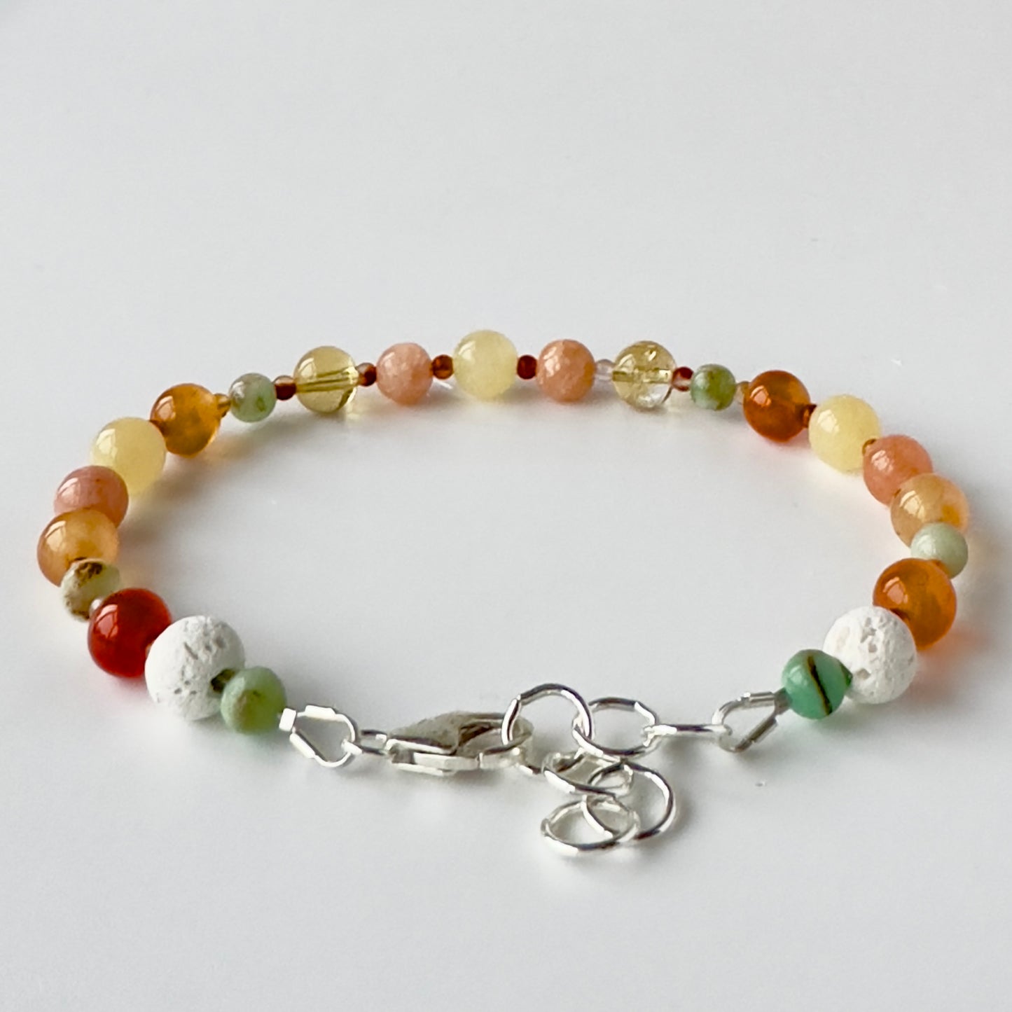 CREATE BRACELET | STERLING SILVER  & STONE BEAD BRACELET FOR CREATIVE FLOW