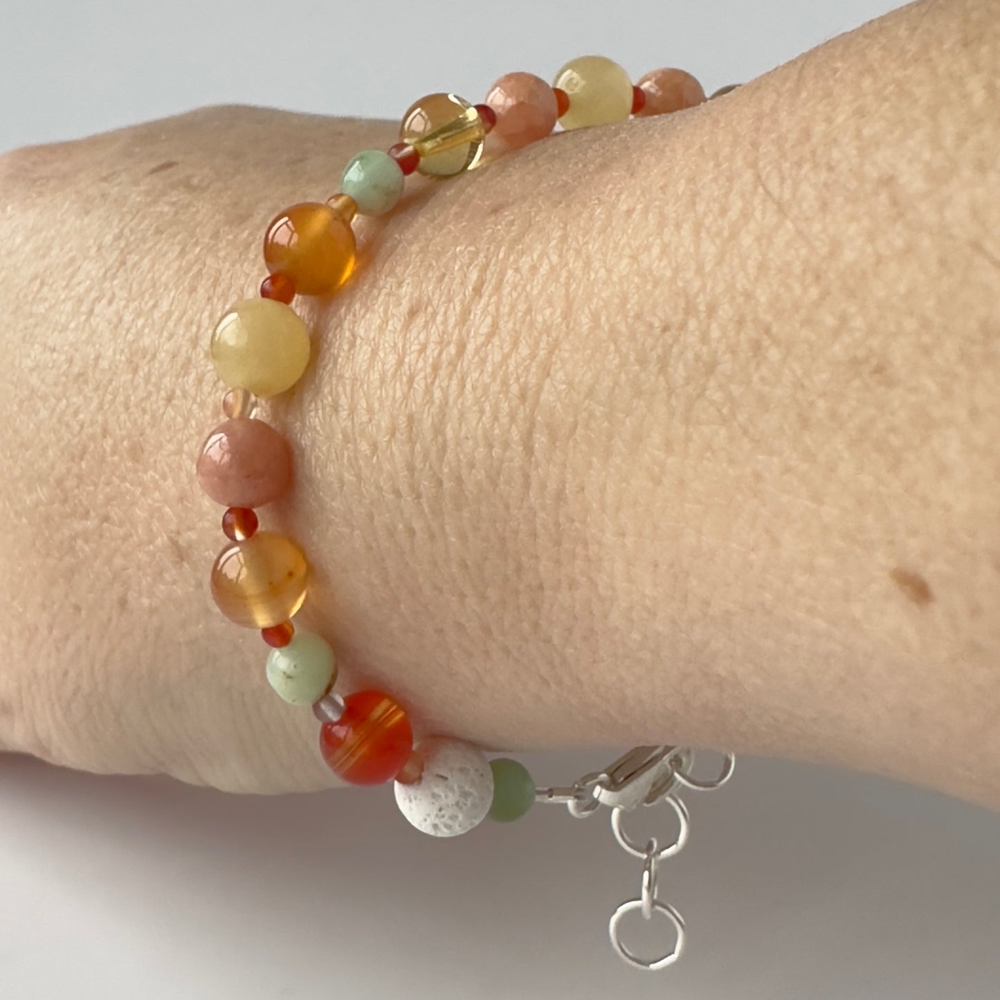 CREATE BRACELET | STERLING SILVER  & STONE BEAD BRACELET FOR CREATIVE FLOW