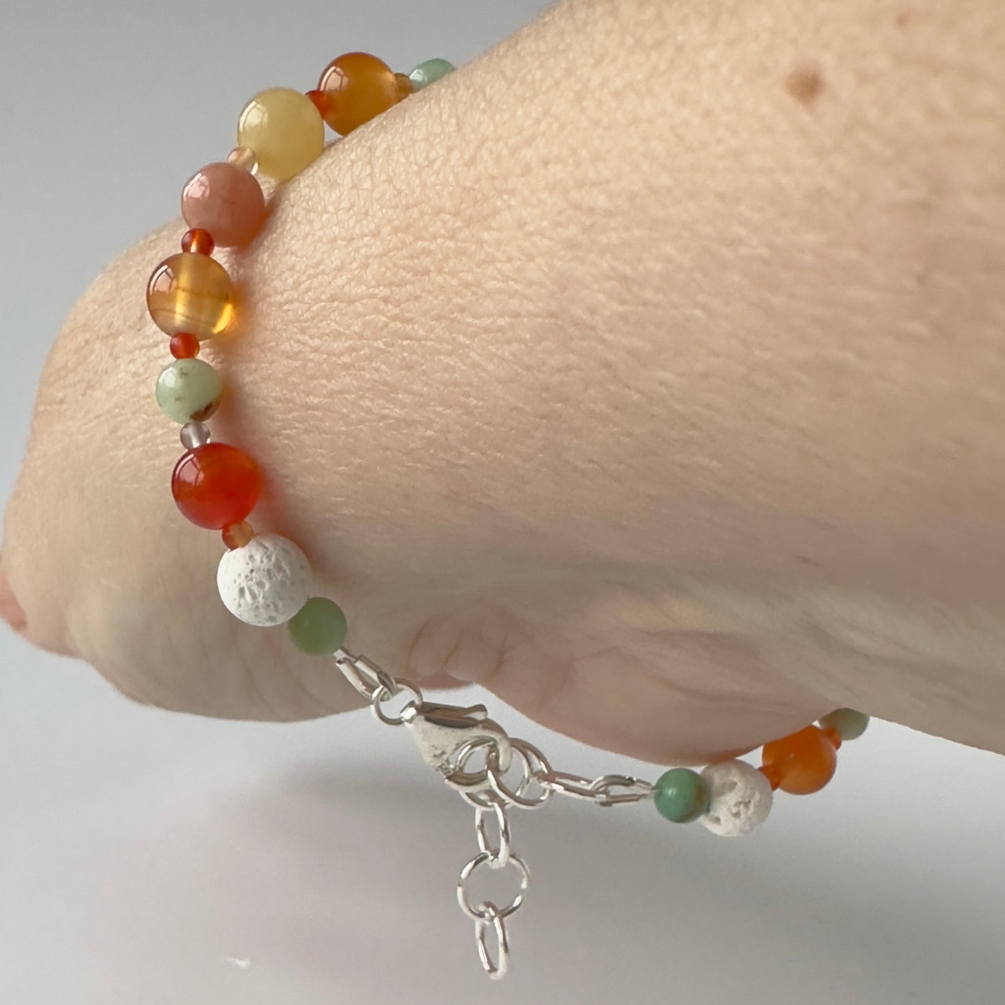 CREATE BRACELET | STERLING SILVER  & STONE BEAD BRACELET FOR CREATIVE FLOW