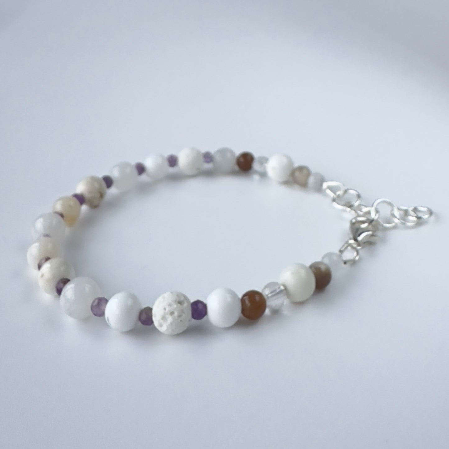 INFINITE BRACELET | STONE BEADS AND STERLING SILVER BRACELET FOR AWARENESS