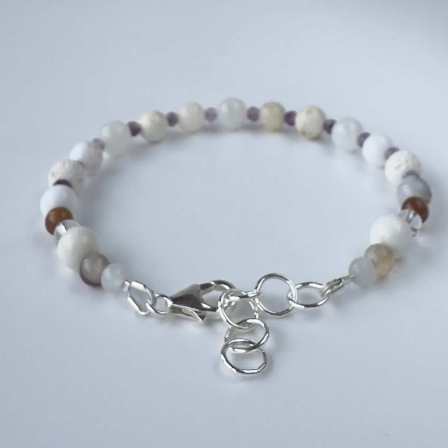 INFINITE BRACELET | STONE BEADS AND STERLING SILVER BRACELET FOR AWARENESS