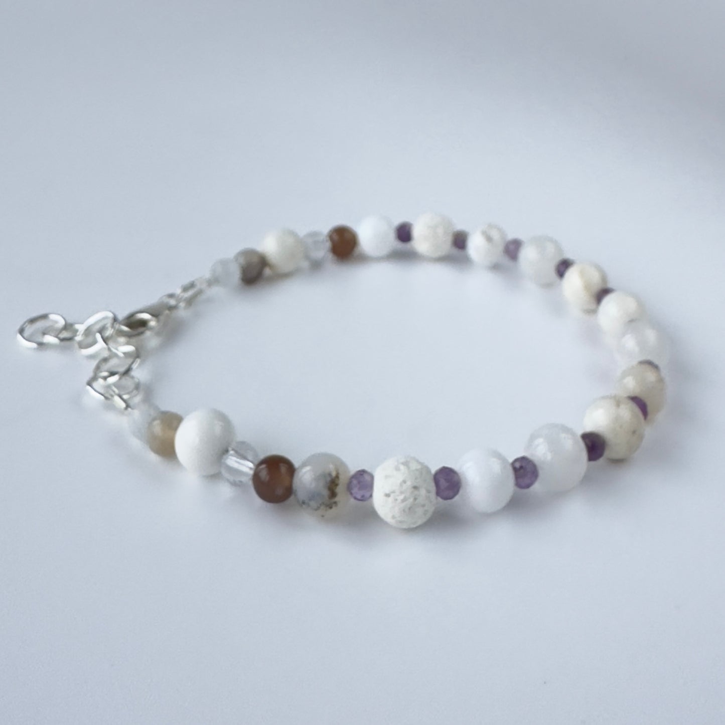 INFINITE BRACELET | STONE BEADS AND STERLING SILVER BRACELET FOR AWARENESS