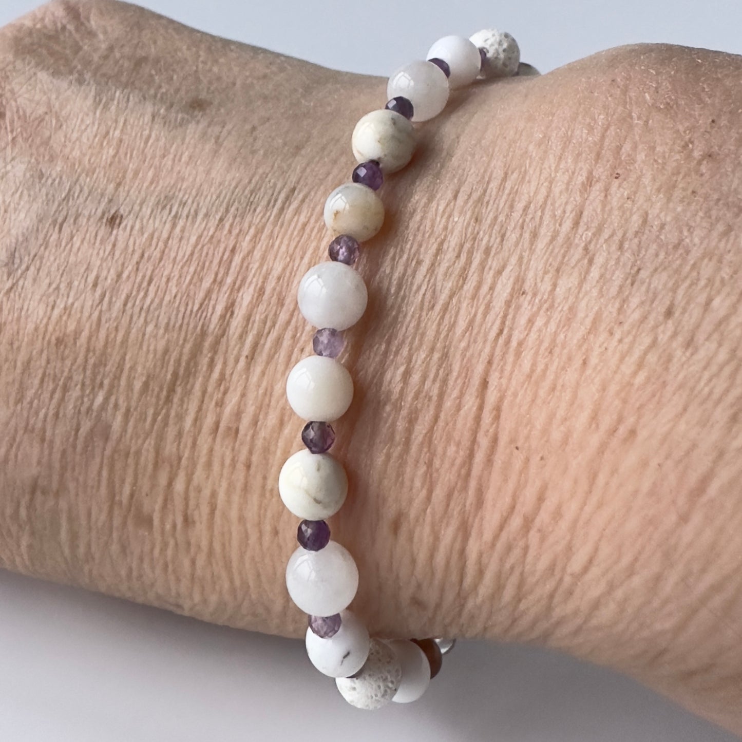 INFINITE BRACELET | STONE BEADS AND STERLING SILVER BRACELET FOR AWARENESS