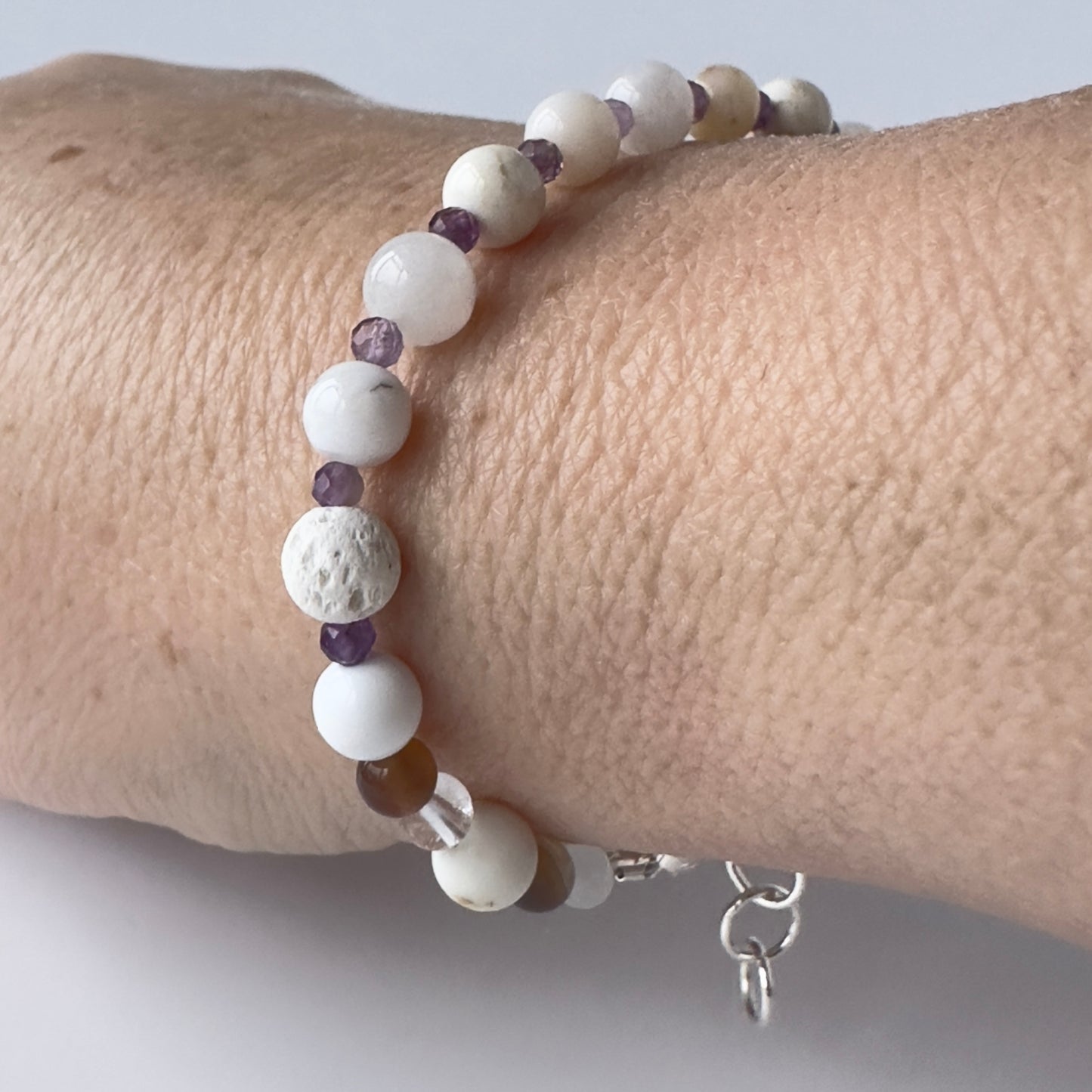 INFINITE BRACELET | STONE BEADS AND STERLING SILVER BRACELET FOR AWARENESS
