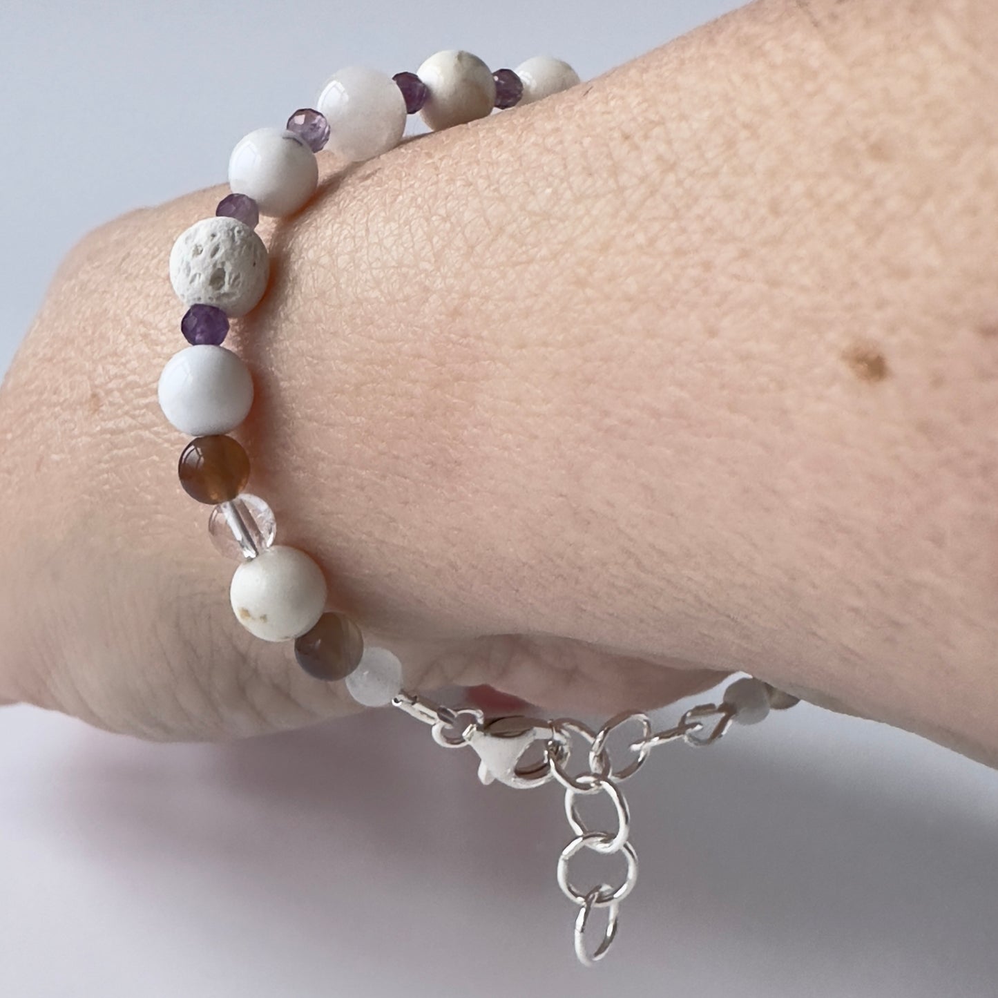 INFINITE BRACELET | STONE BEADS AND STERLING SILVER BRACELET FOR AWARENESS