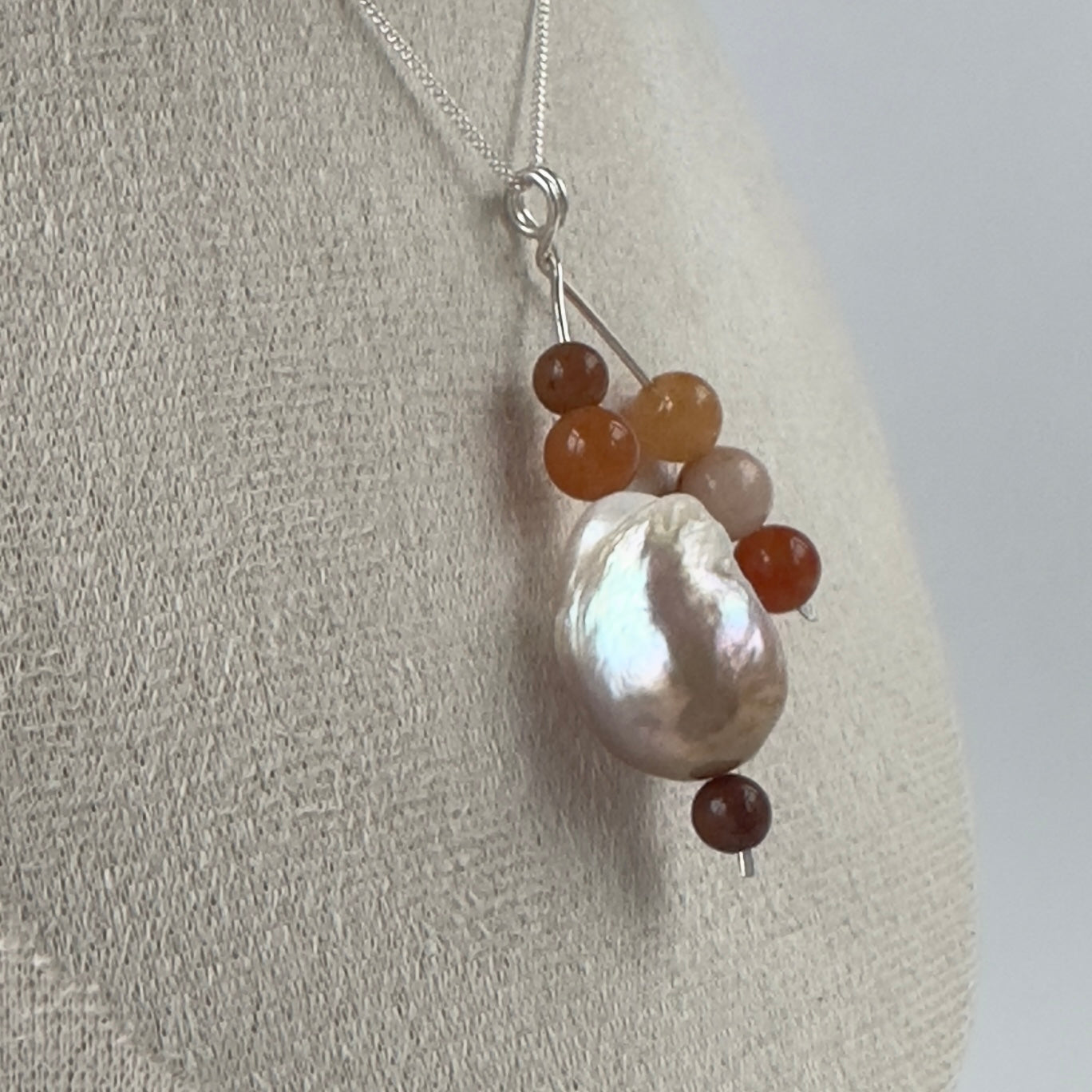 BLOOMING PENDANT | STERLING SILVER & STONE PENDANT FOR CREATIVE FLOW