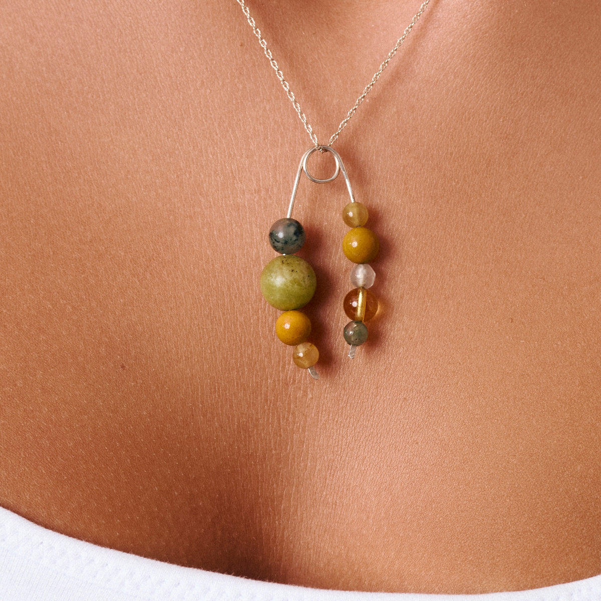 SOLAR PENDANT | STERLING SILVER & STONE PENDANT FOR RADIANCE