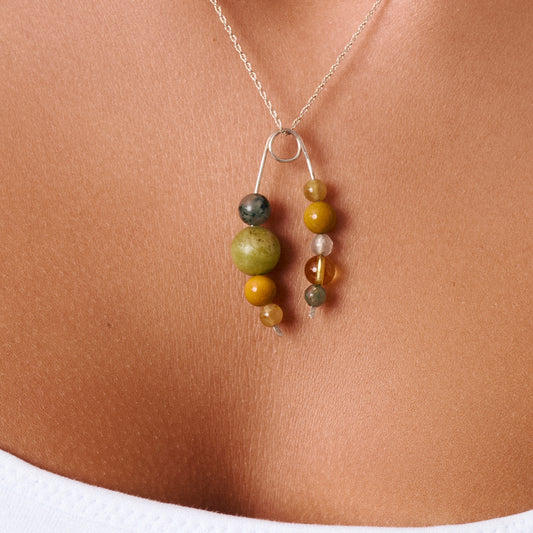 SOLAR PENDANT | STERLING SILVER & STONE PENDANT FOR RADIANCE