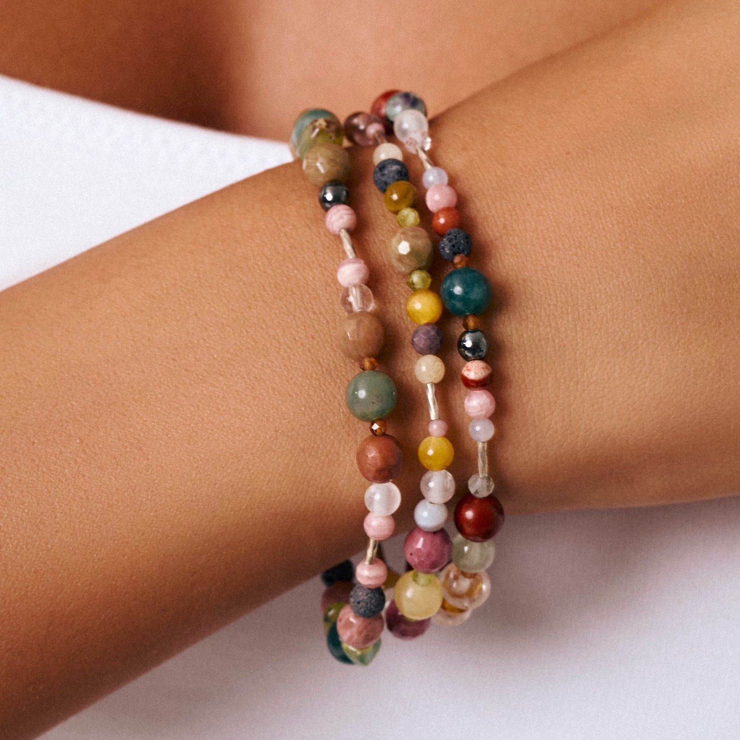 SELF BRACELET | STERLING SILVER & STONE BEAD BRACELET FOR ASSURED MOMENTS