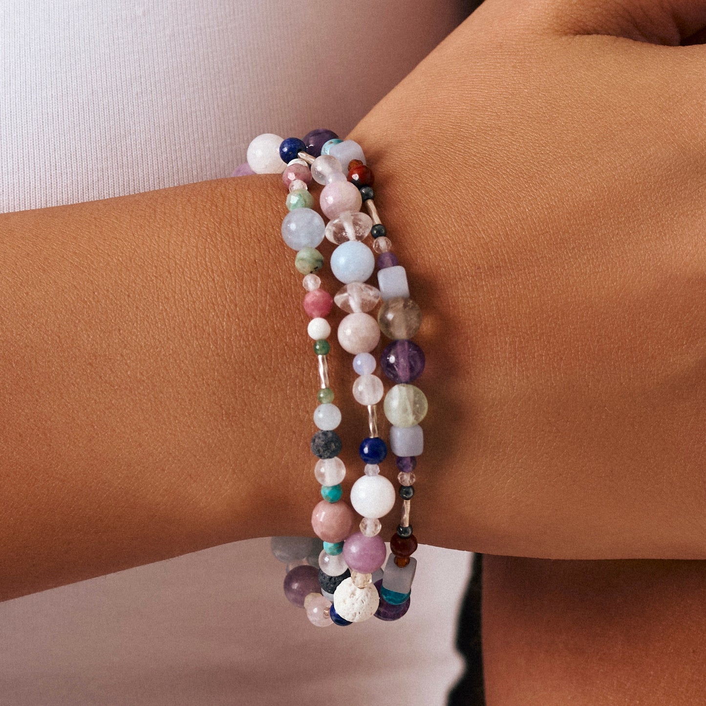 ENDURE BRACELET | STERLING SILVER & STONE BEAD BRACELET FOR DETERMINED MOMENTS