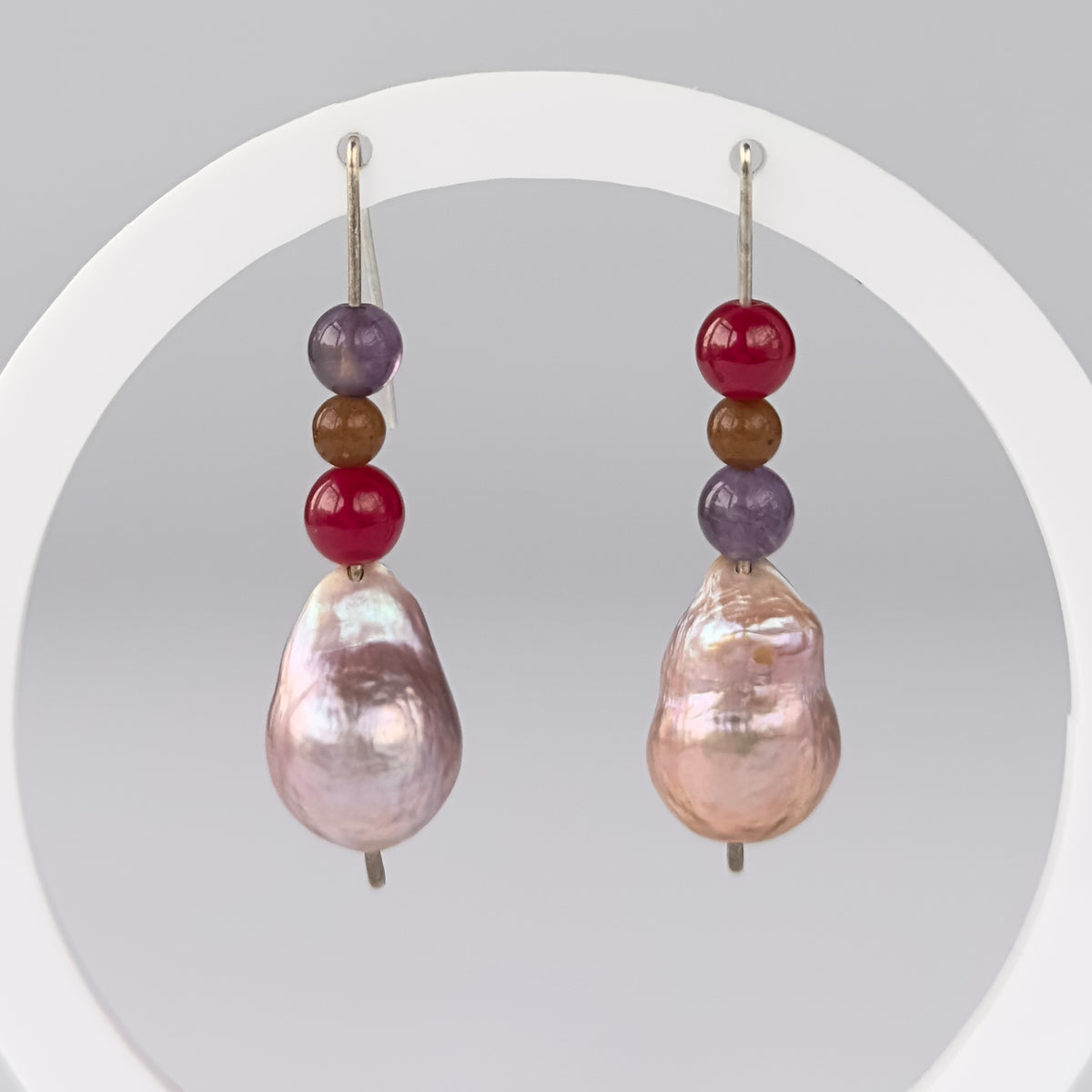 AWAKEN EARRINGS | STERLING SILVER & STONE EARRINGS WITH BAROQUE PEARLS FOR CREATIVE FLOW
