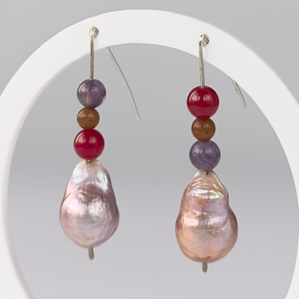 AWAKEN EARRINGS | STERLING SILVER & STONE EARRINGS WITH BAROQUE PEARLS FOR CREATIVE FLOW