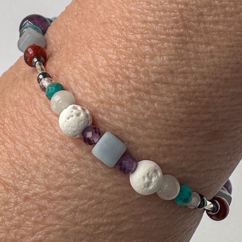 ENDURE BRACELET | STERLING SILVER & STONE BEAD BRACELET FOR DETERMINED MOMENTS