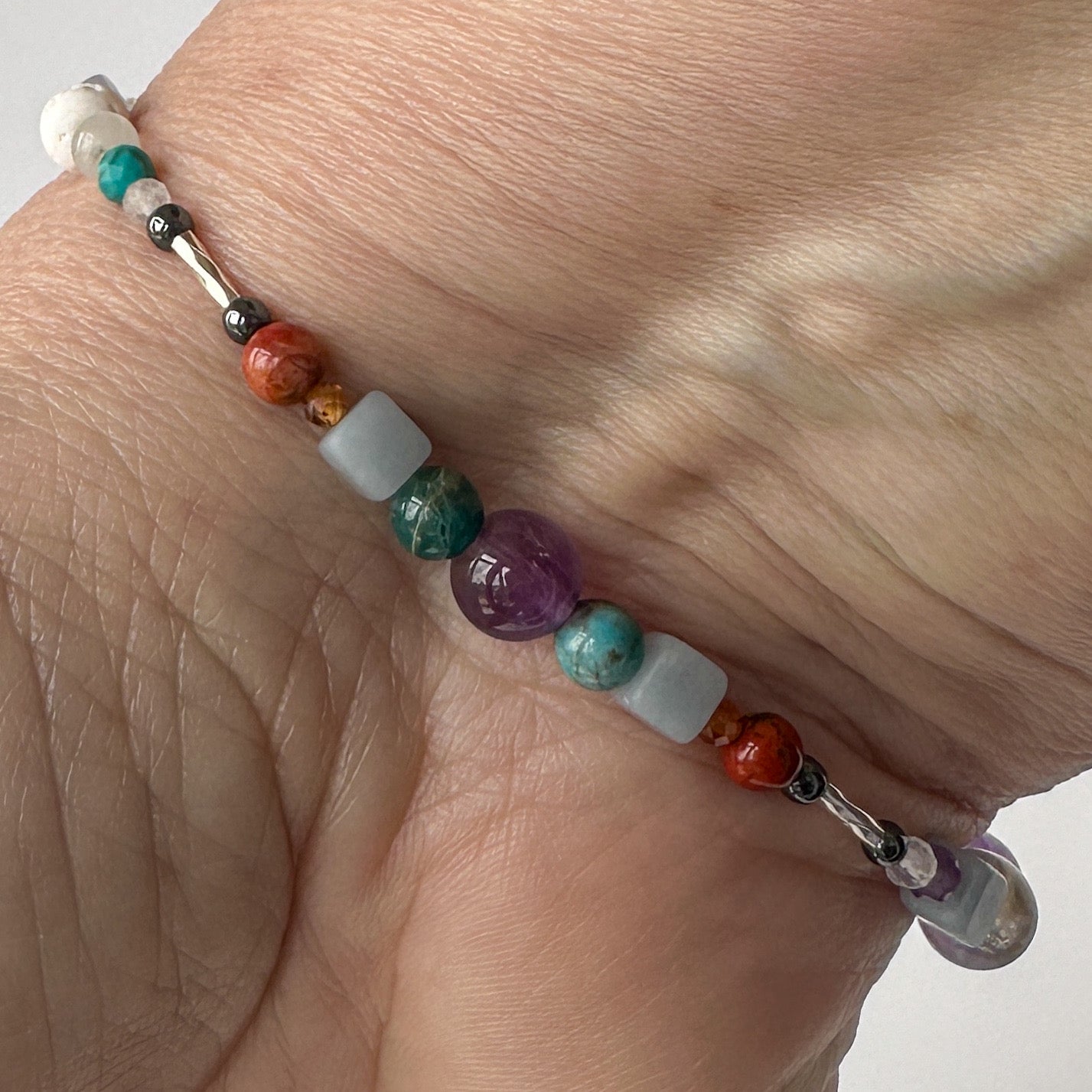 ENDURE BRACELET | STERLING SILVER & STONE BEAD BRACELET FOR DETERMINED MOMENTS