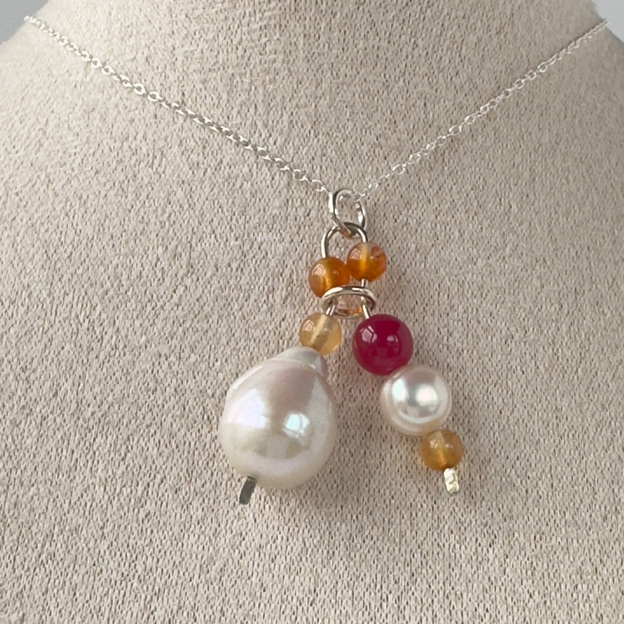 DARE PENDANT | STERLING SILVER & STONE PENDANT FOR STRENGTH