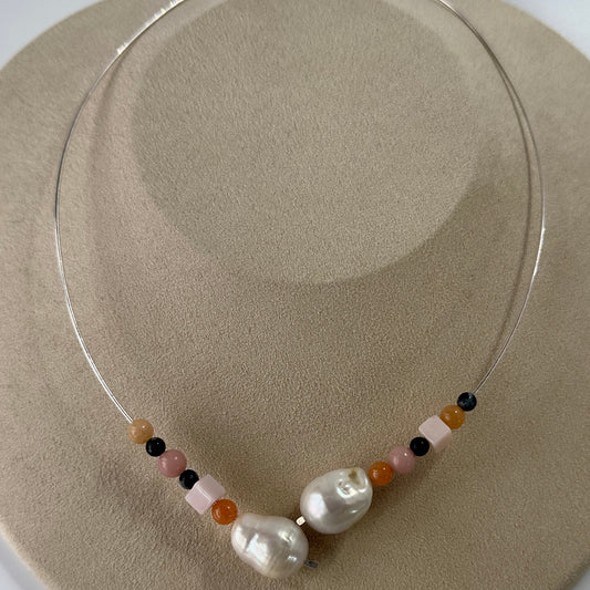 Sterling Silver and Cancer birthstone Healing Crystal necklace for Stress Relief